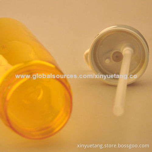 2014 Hot Selling Shenzhen Factory BPA-free Clear Tritan Bottle with Straw, Sized 75 x 210mm